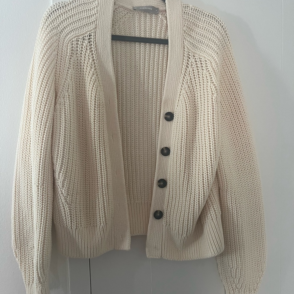Everlane Cream Knit Button-Front Cardigan - Picture 2 of 5
